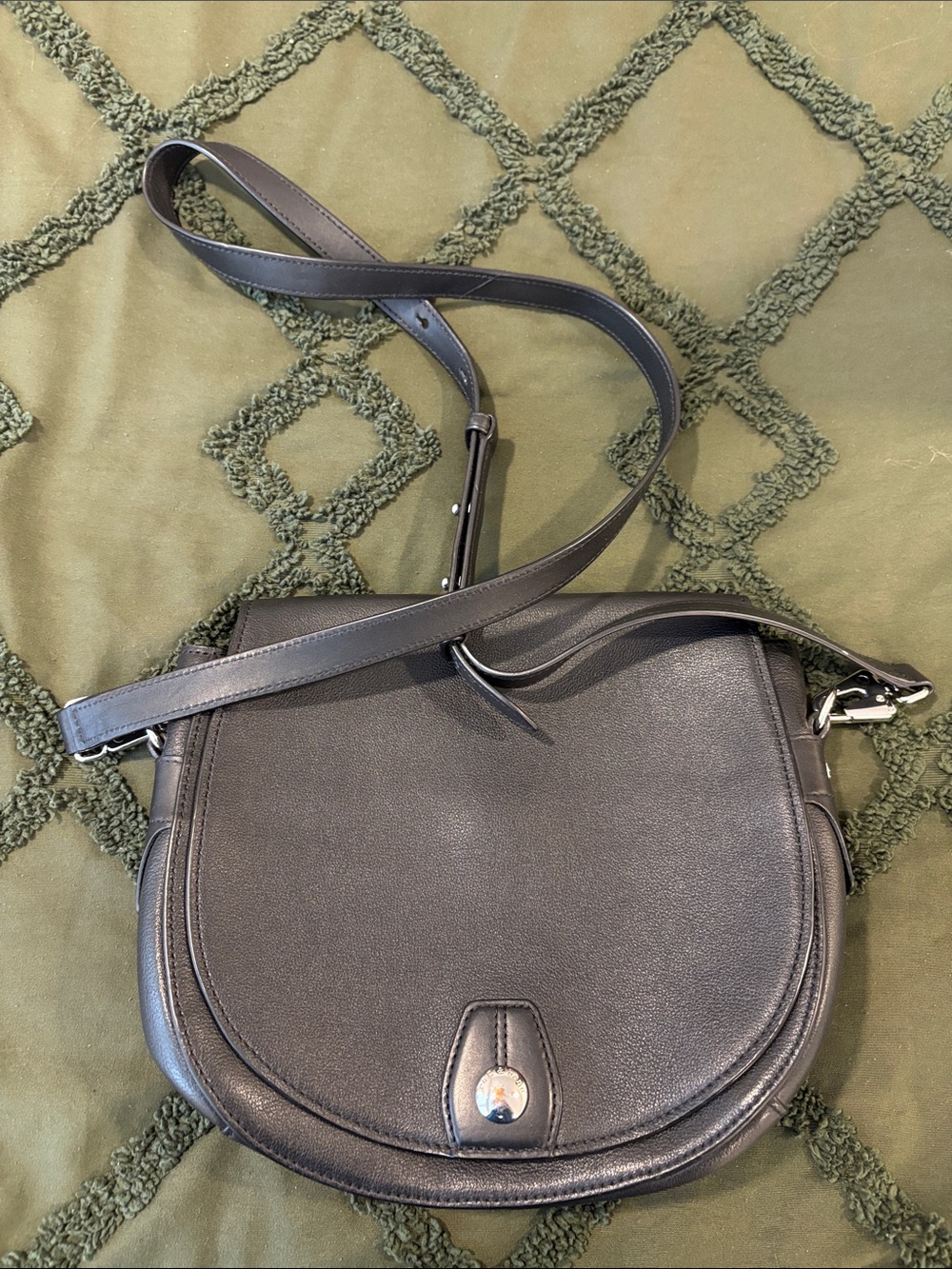rag & bone Black Leather Crossbody Saddle Bag